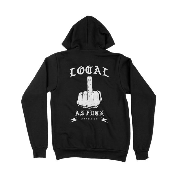 Local AF Middle Finger Zip Up Hoodie