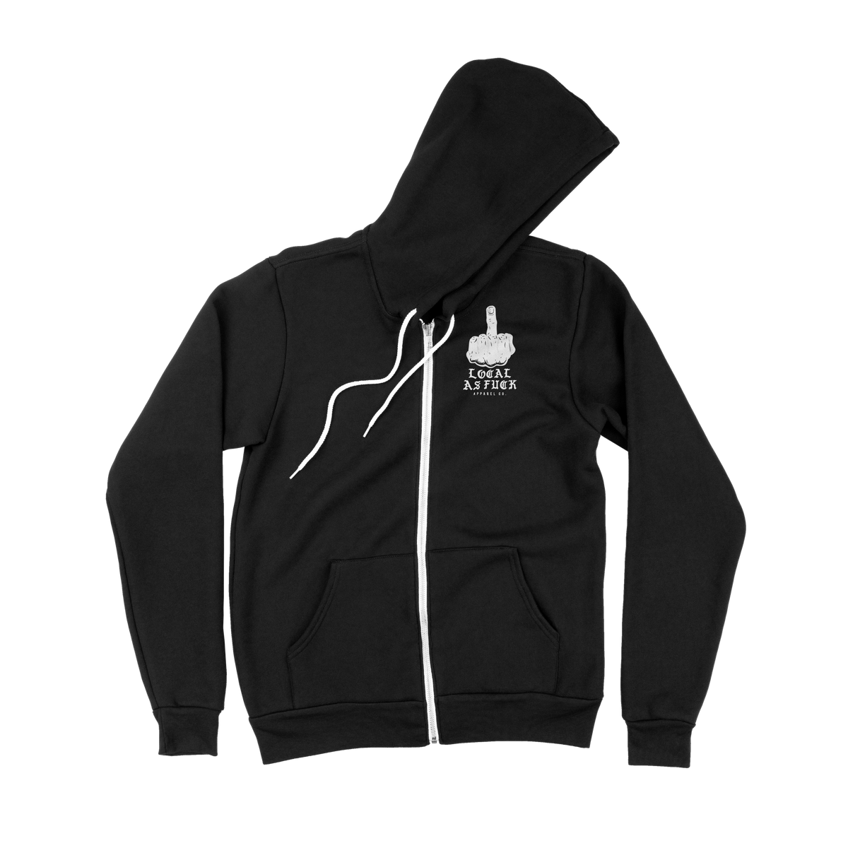 Local AF Middle Finger Zip Up Hoodie